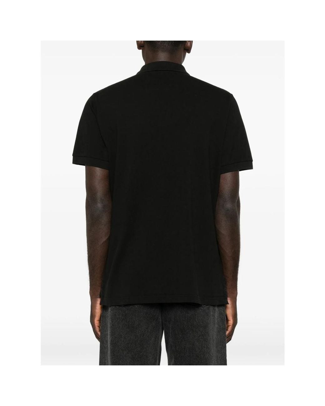 ERL Black Crest-Embroidered Piqué Polo Shirt for men