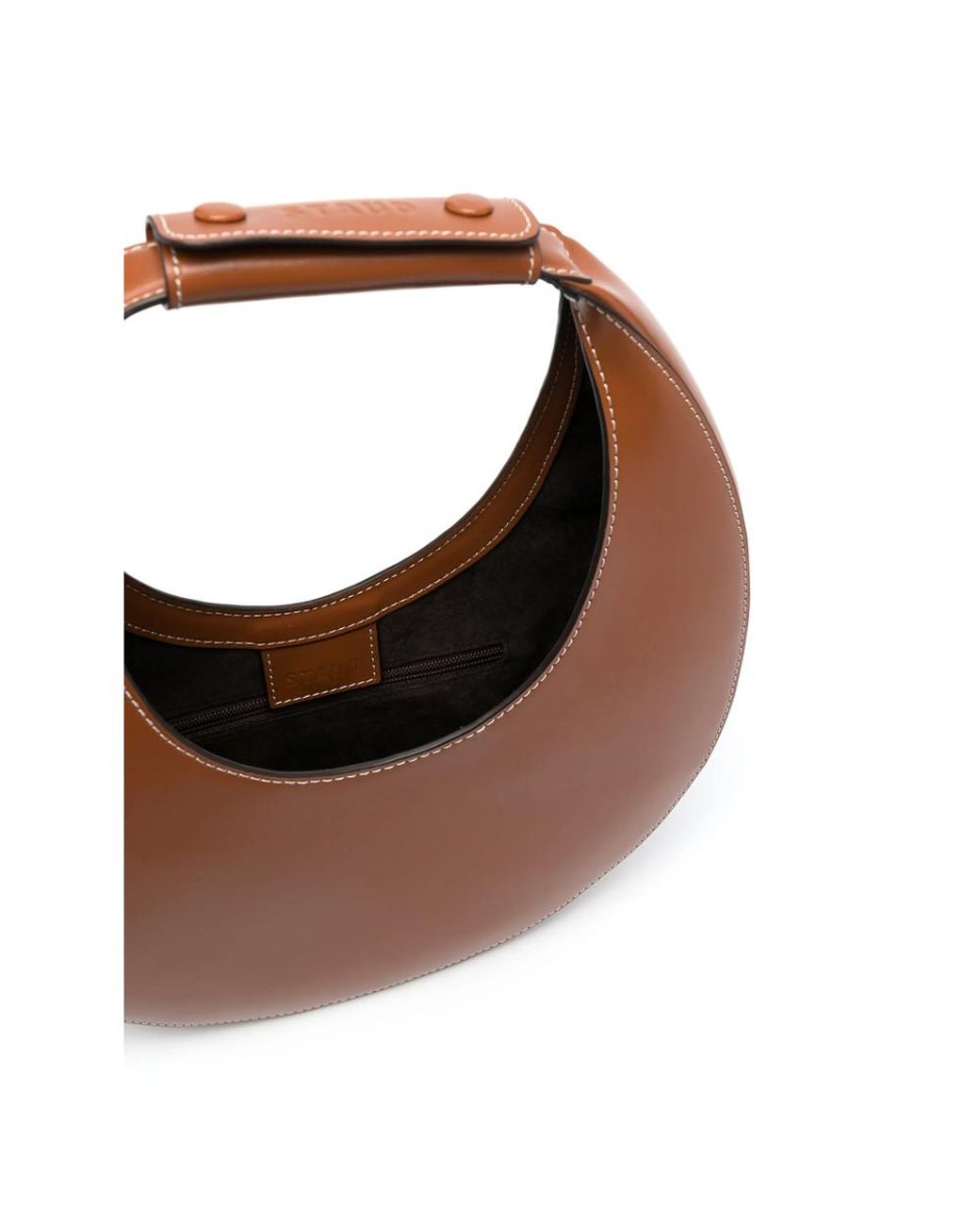 Staud Brown Moon Leather Shoulder Bag