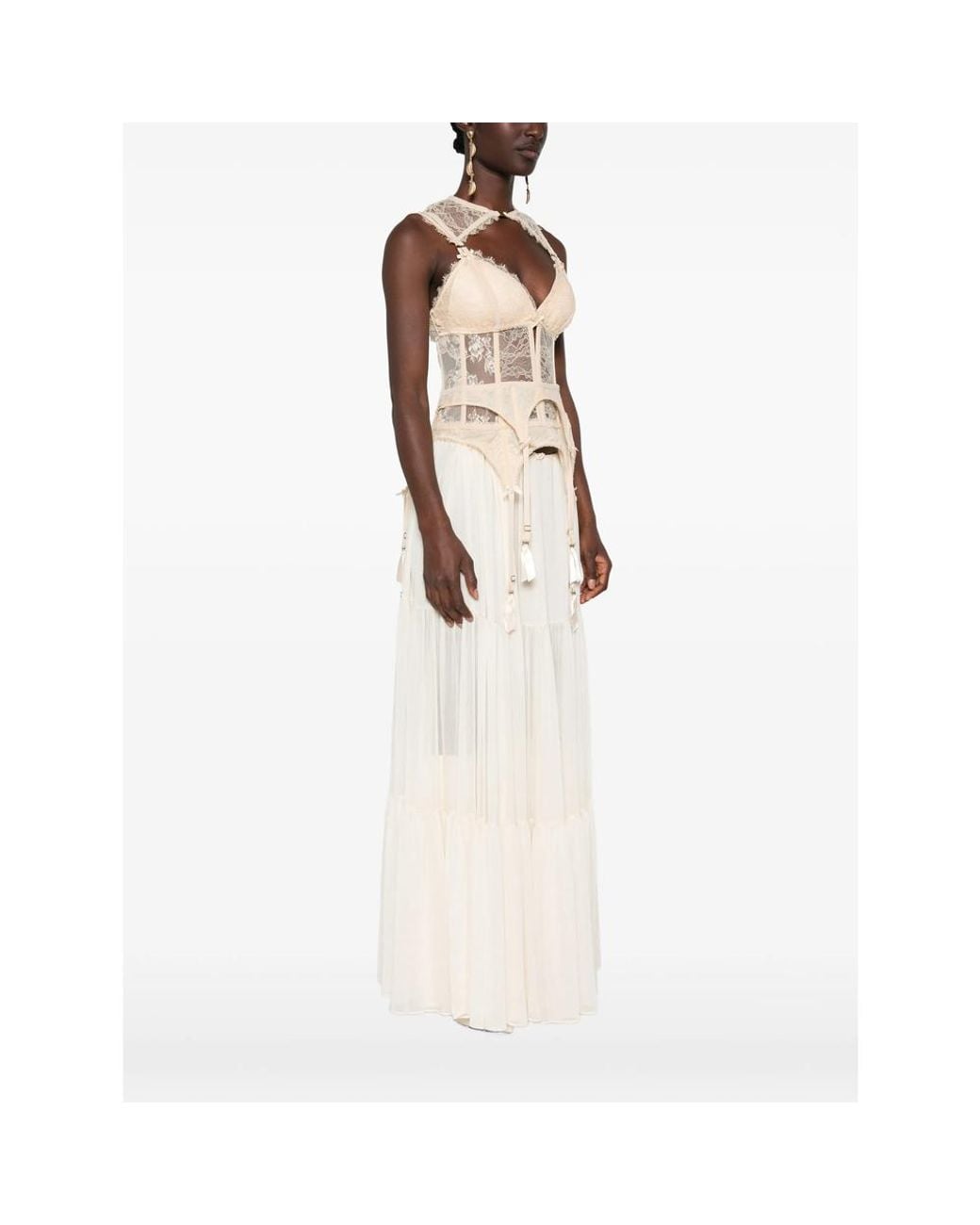 Zimmermann Natural Lace-Trim Corset Top