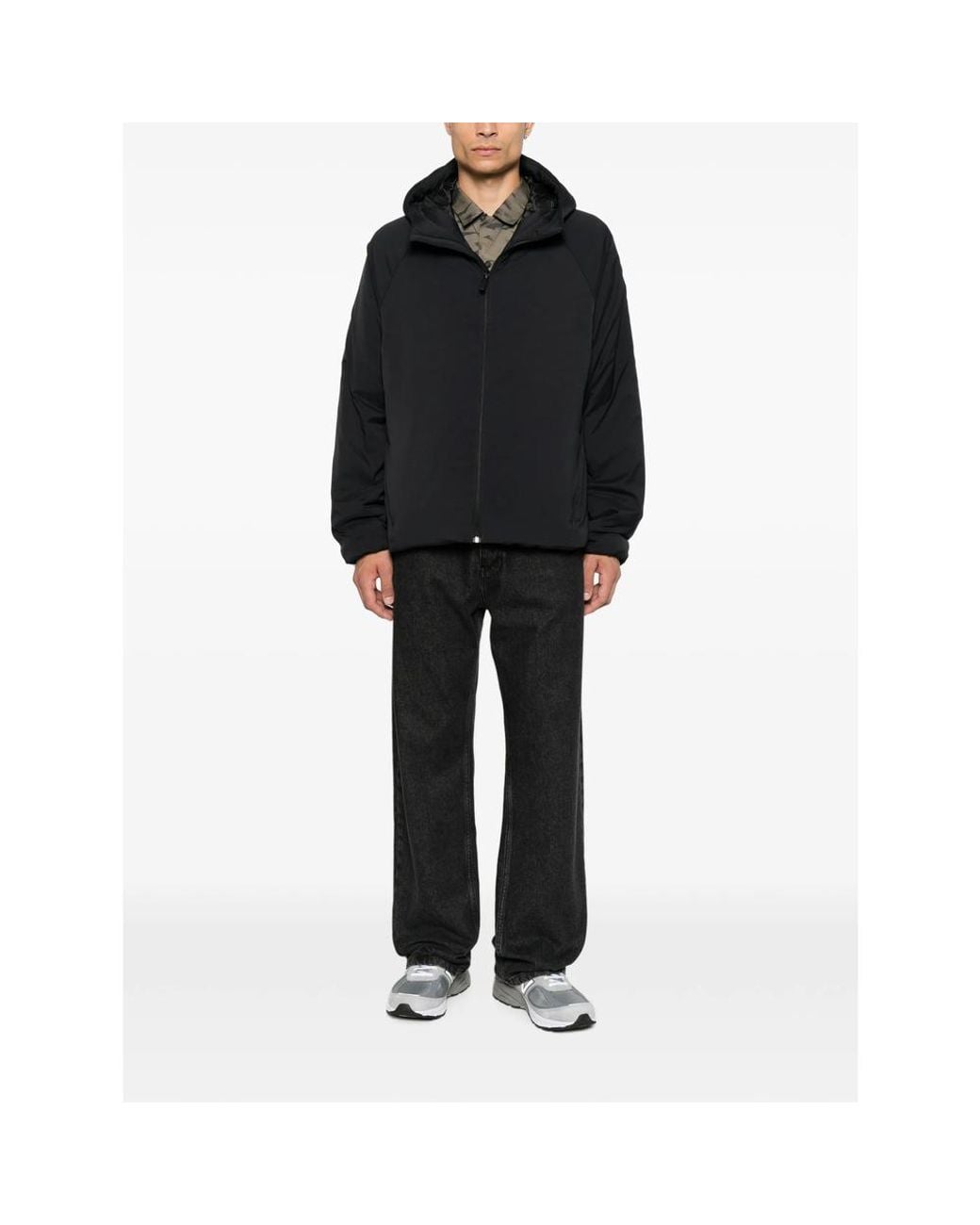 Laminar Black Hooded Padded Jacket for men