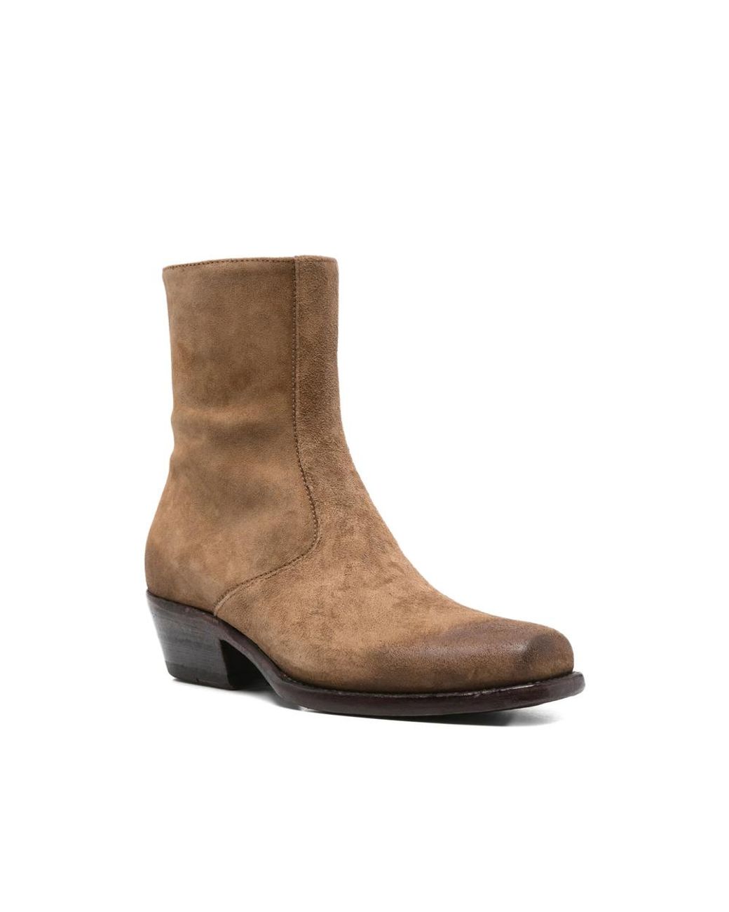Eraldo Brown 45Mm Zip-Detail Suede Boots