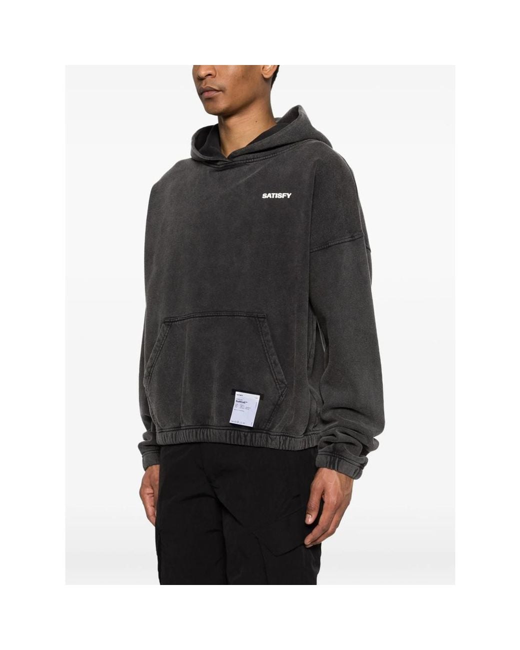 Satisfy Black Logo-Detail Hooded Sweatshirt for men