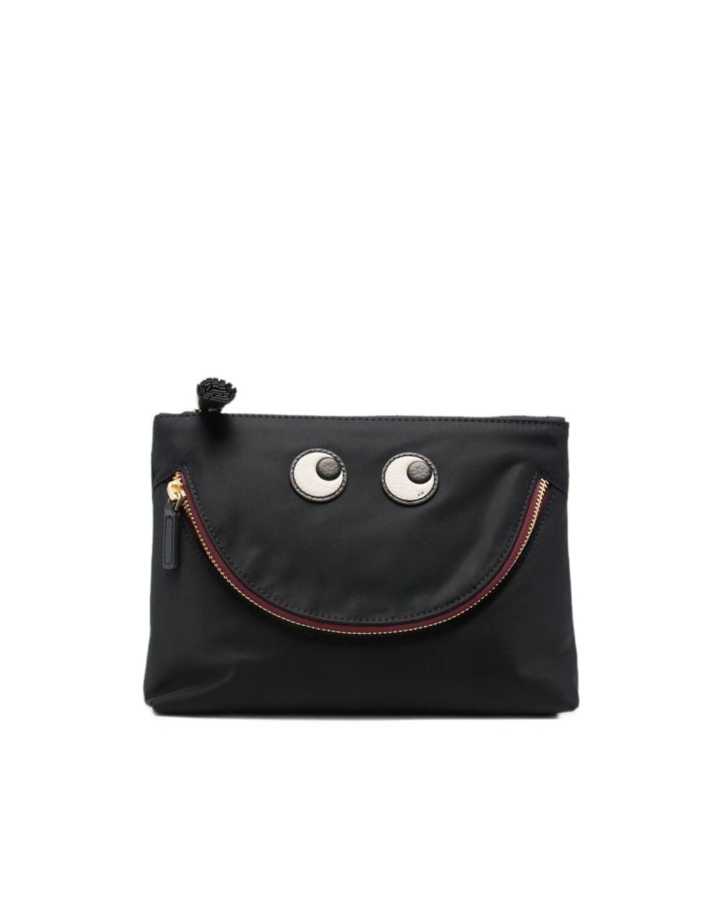Anya Hindmarch Black Eyes Zip-Around Clutch Bag