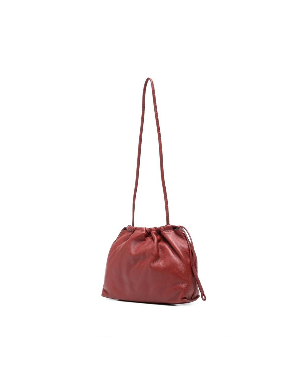 Soeur Red Suzette Drawstring Leather Shoulder Bag
