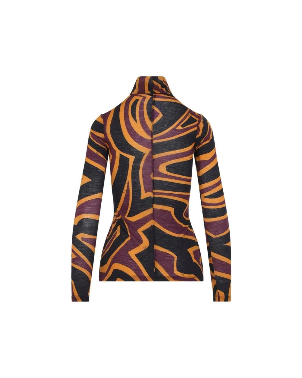 Emilio Pucci Brown Iride-Print Roll-Neck Top