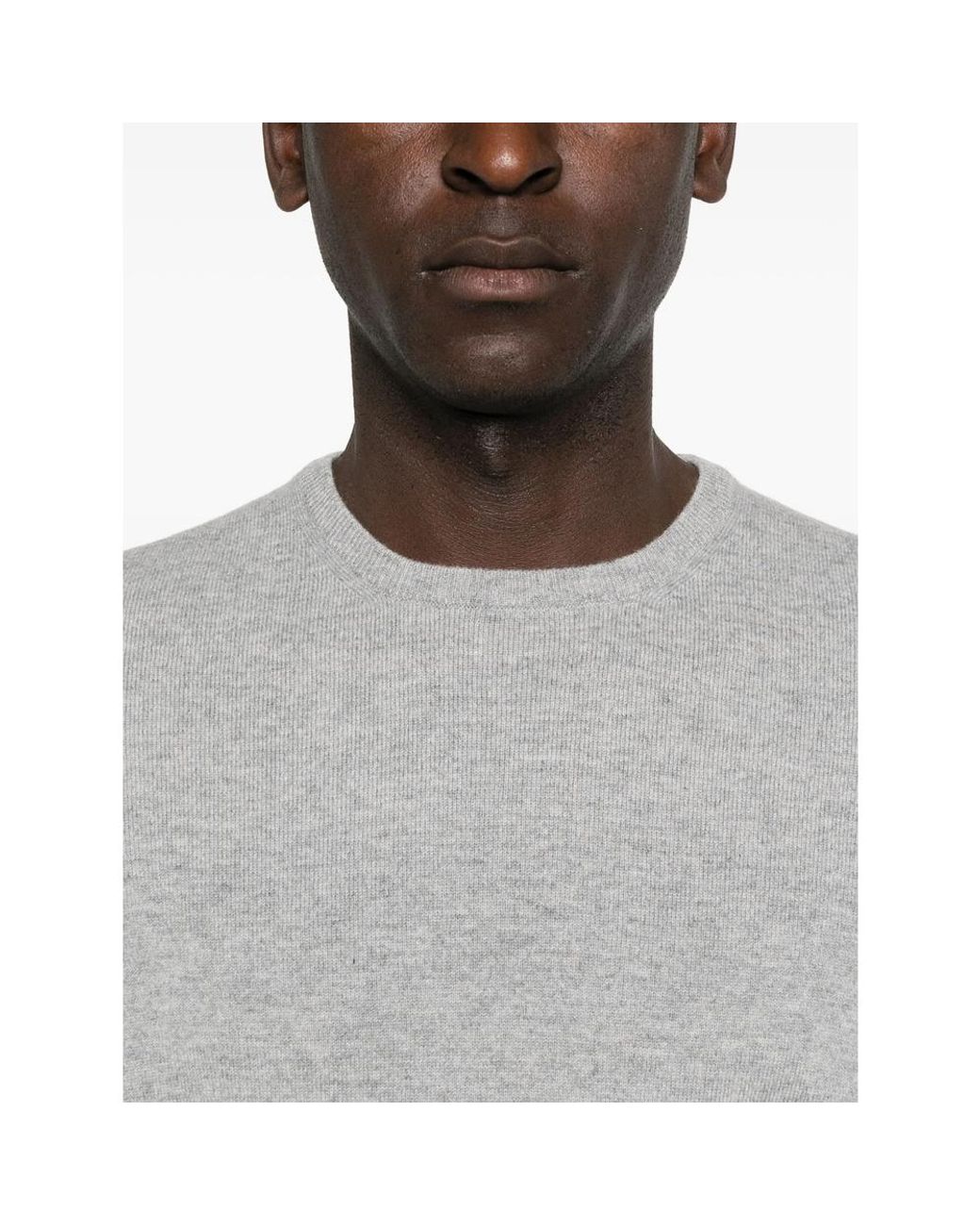 Fileria Gray Round-Neck Cashmere Sweater for men
