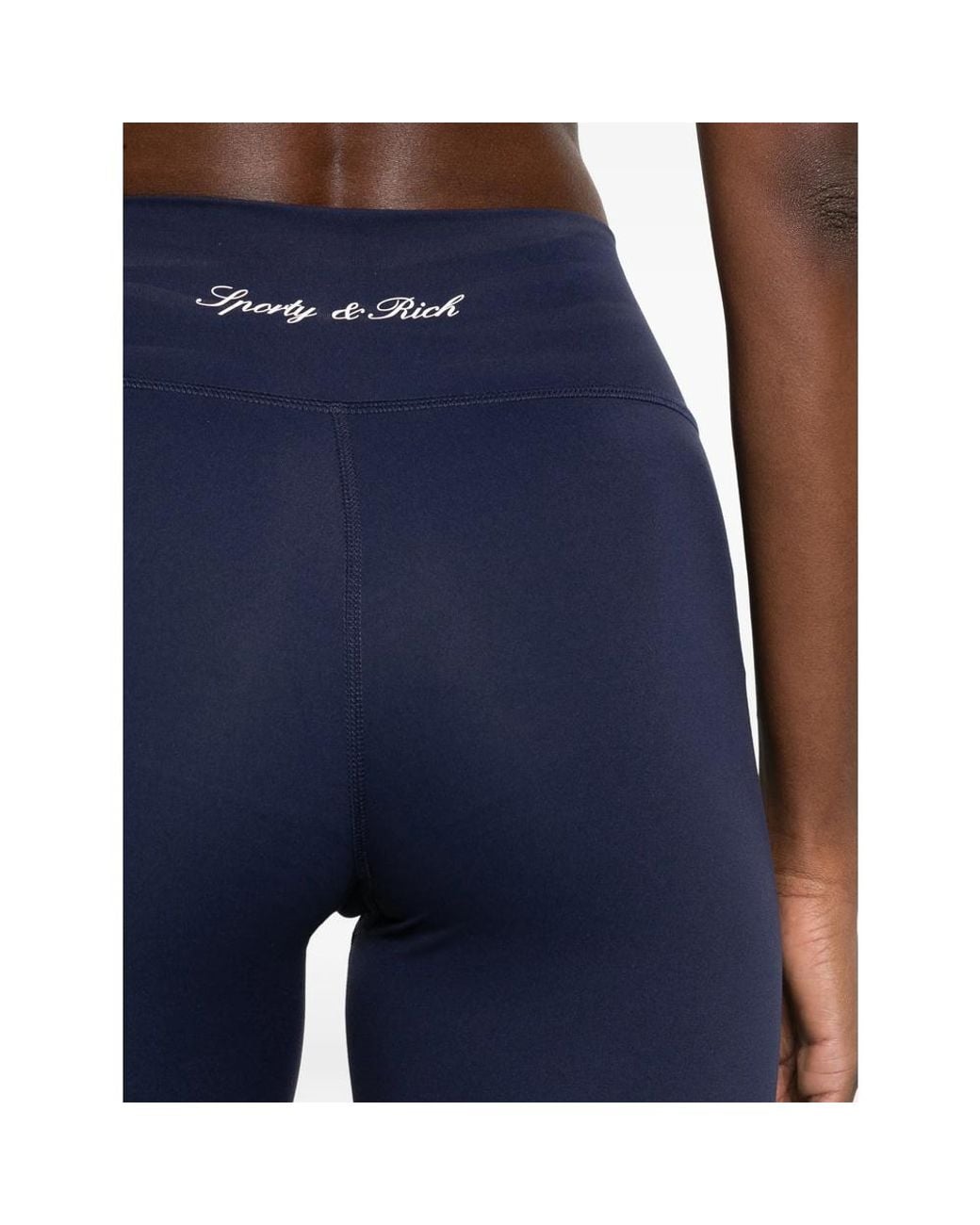Sporty & Rich Blue Logo-Print Leggings