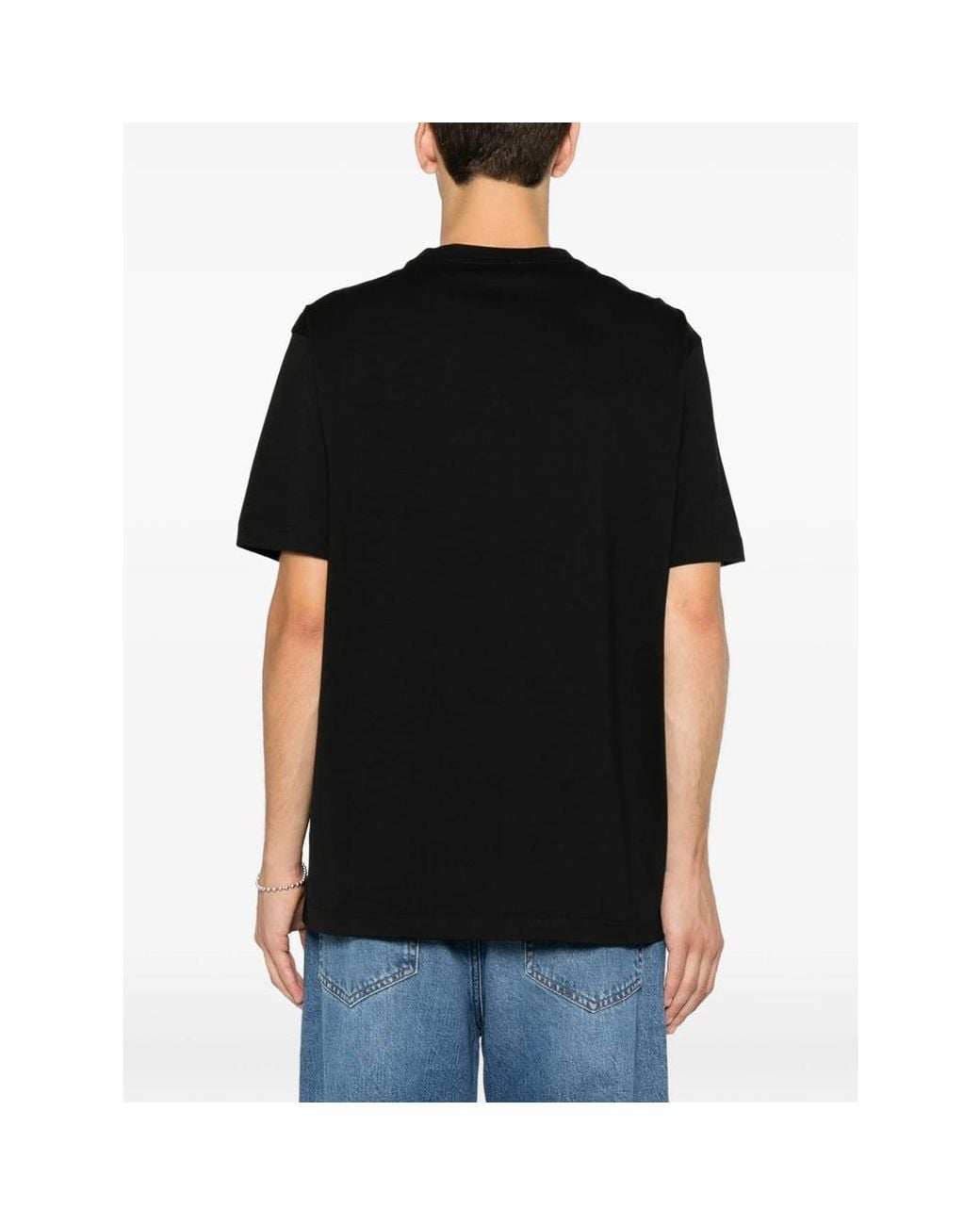 Emporio Armani Black Logo Crew Neck T-Shirt for men