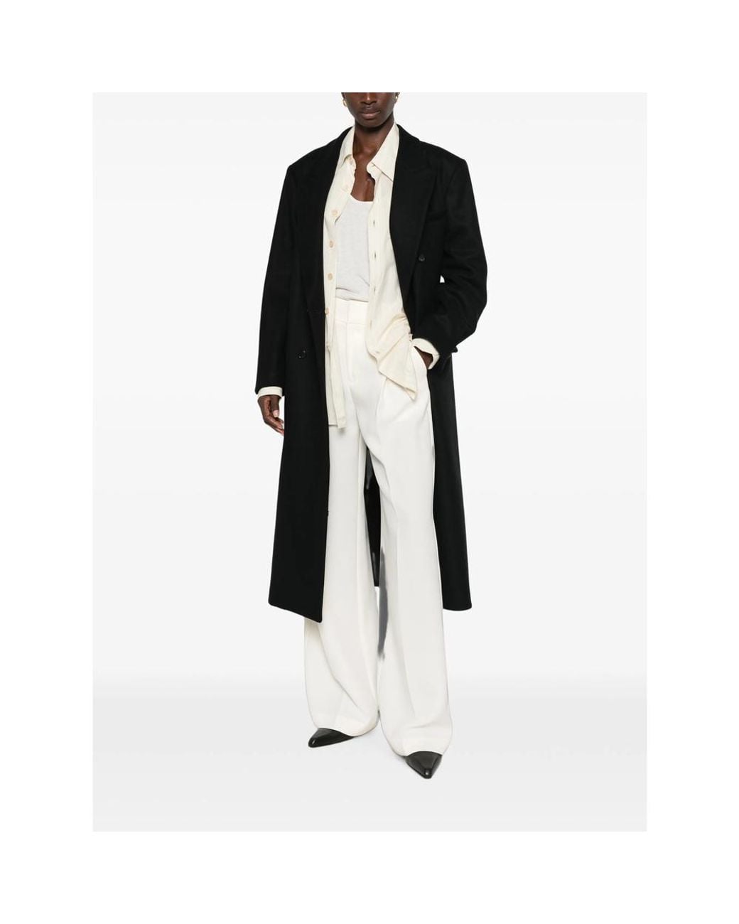 Barena Black Double-Breasted Peak-Lapels Coat