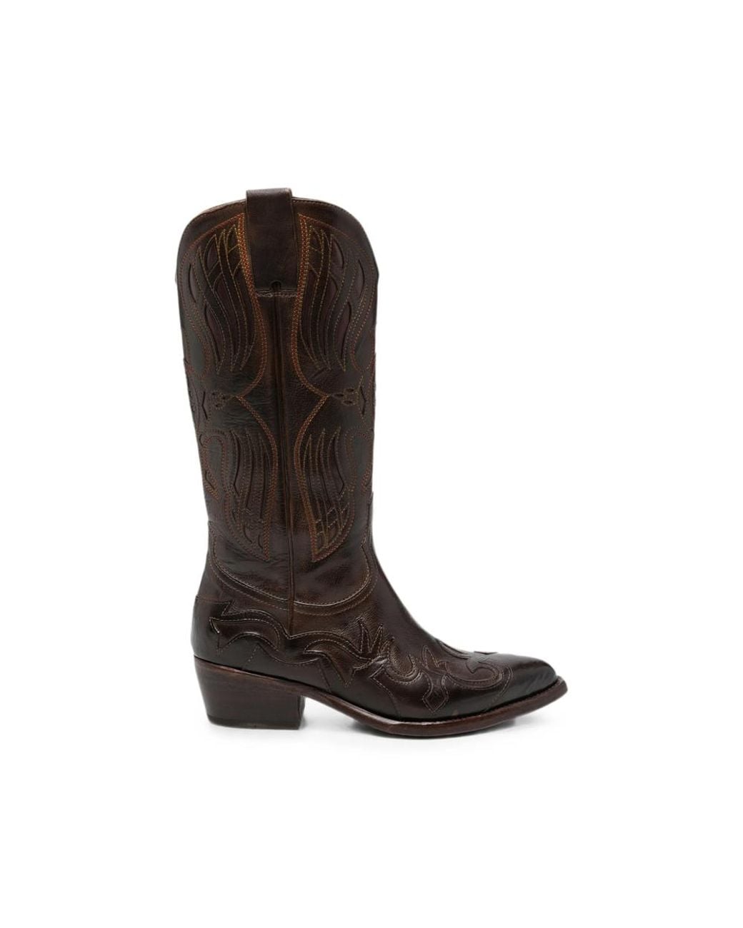 Eraldo Brown Embroidered Leather Boots