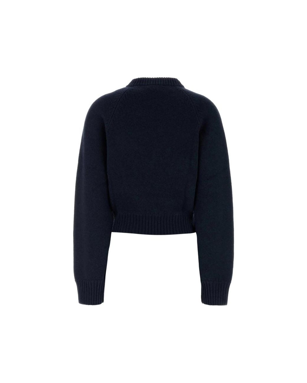 Sporty & Rich Blue Logo-Print Wool Jumper