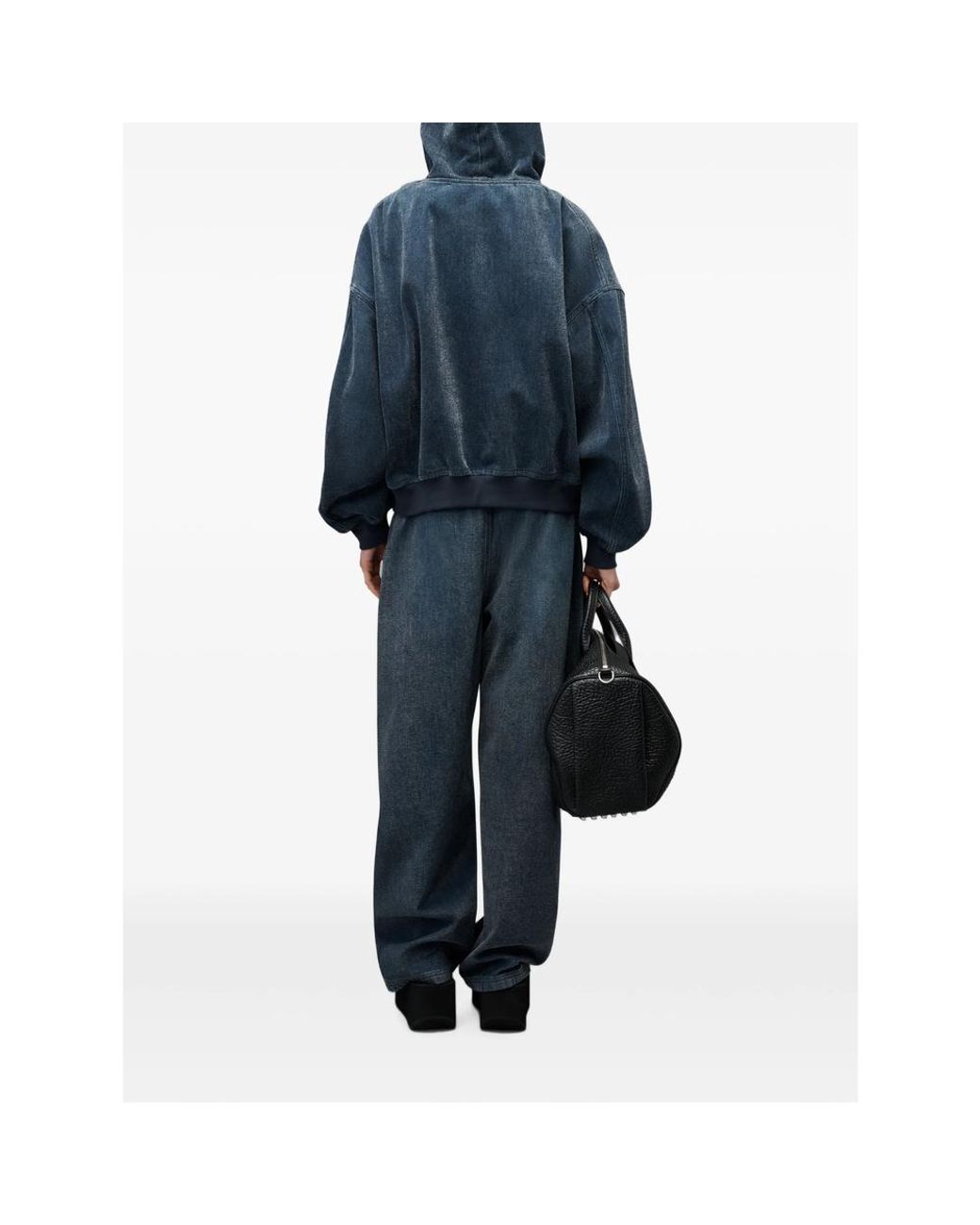 Alexander Wang Blue Pre-Styled Brushed Denim Sweat Trousers for men