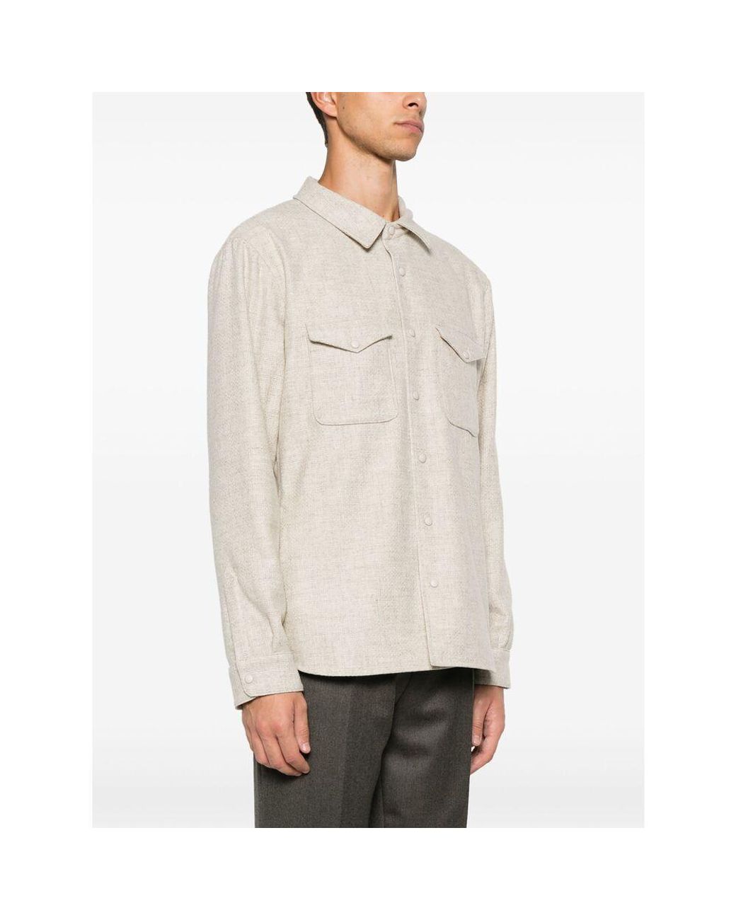Eraldo White Padded Shirt for men