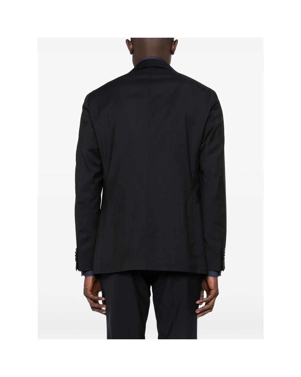 Caruso Black Aida Notched-Lapel Blazer for men