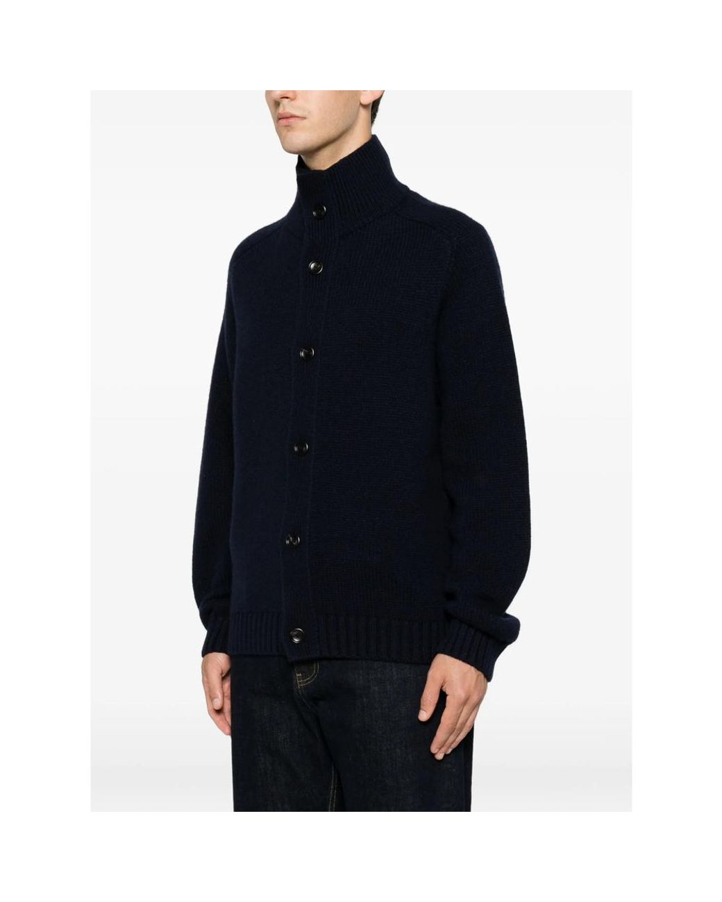 Tom Ford Black Ribbed-Knit Shawl-Collar Cardigan for men