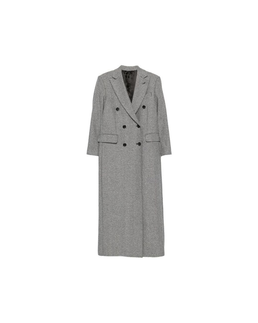 Eraldo Gray Herringbone Double-Breasted Coat