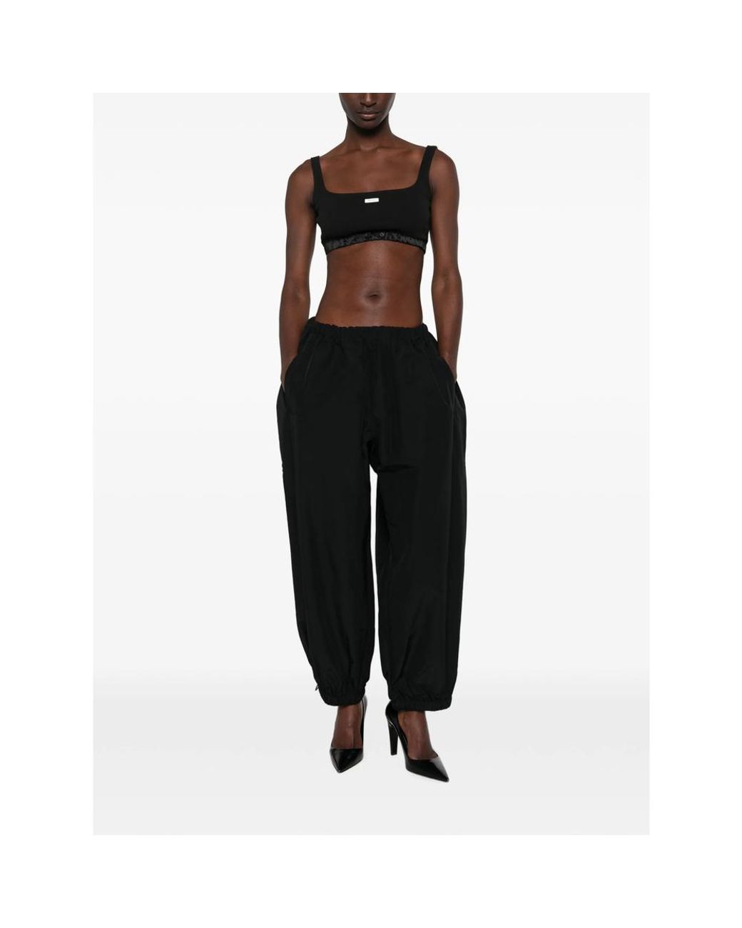 Entire studios Black Logo-Patch Cropped Top