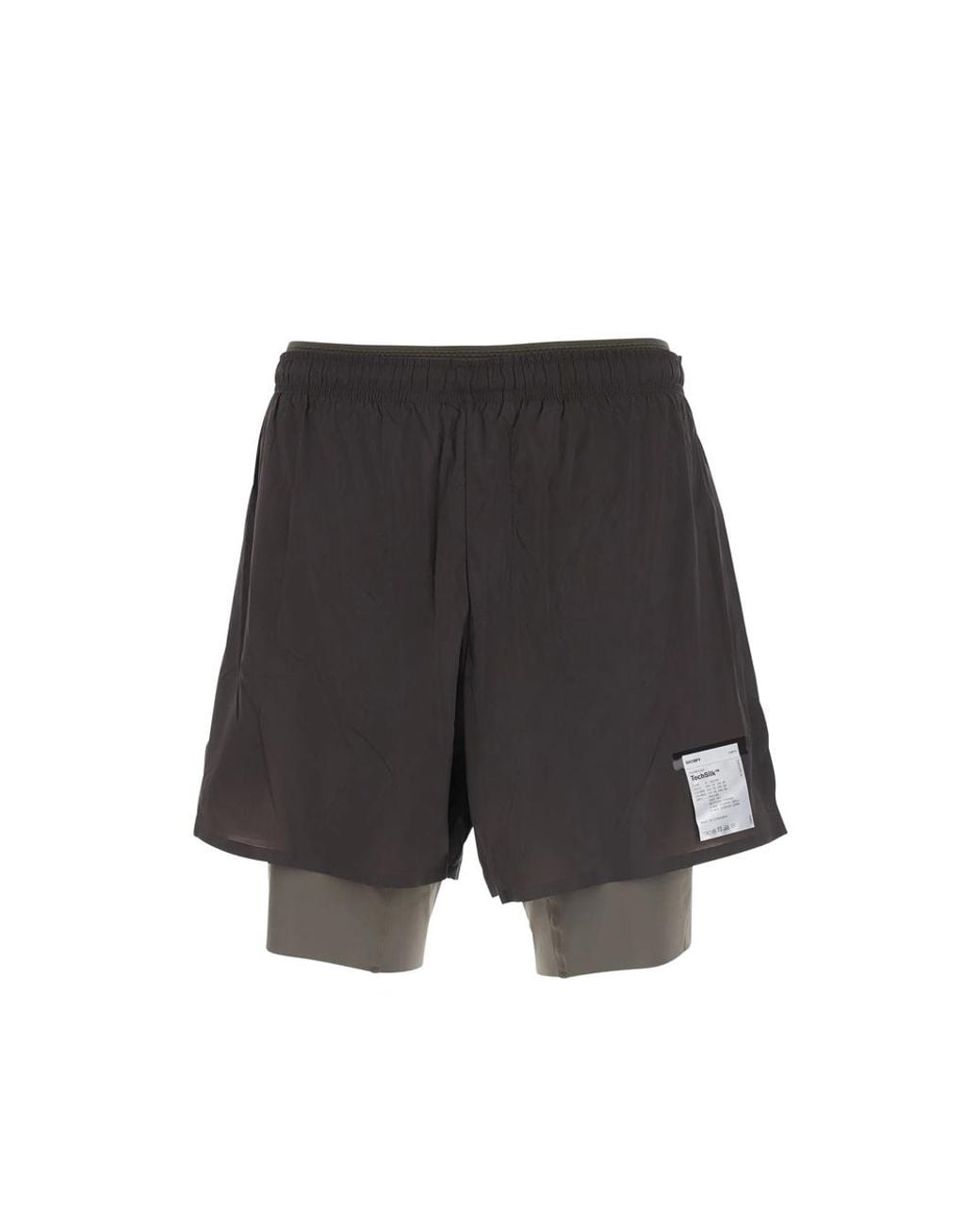 Satisfy Gray Techsilk 8" Layered Shorts for men