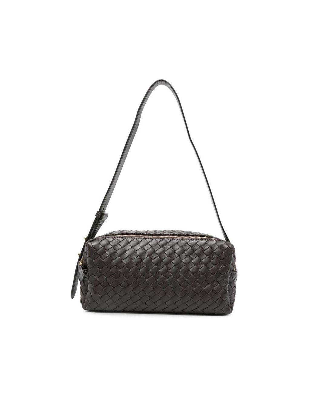 Elleme Black Trousse Woven Leather Cross Body Bag