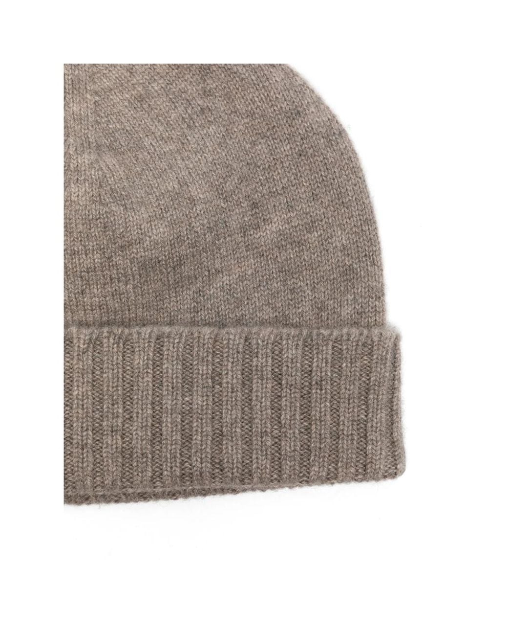 Malo Gray Ribbed-Trim Beanie Hat