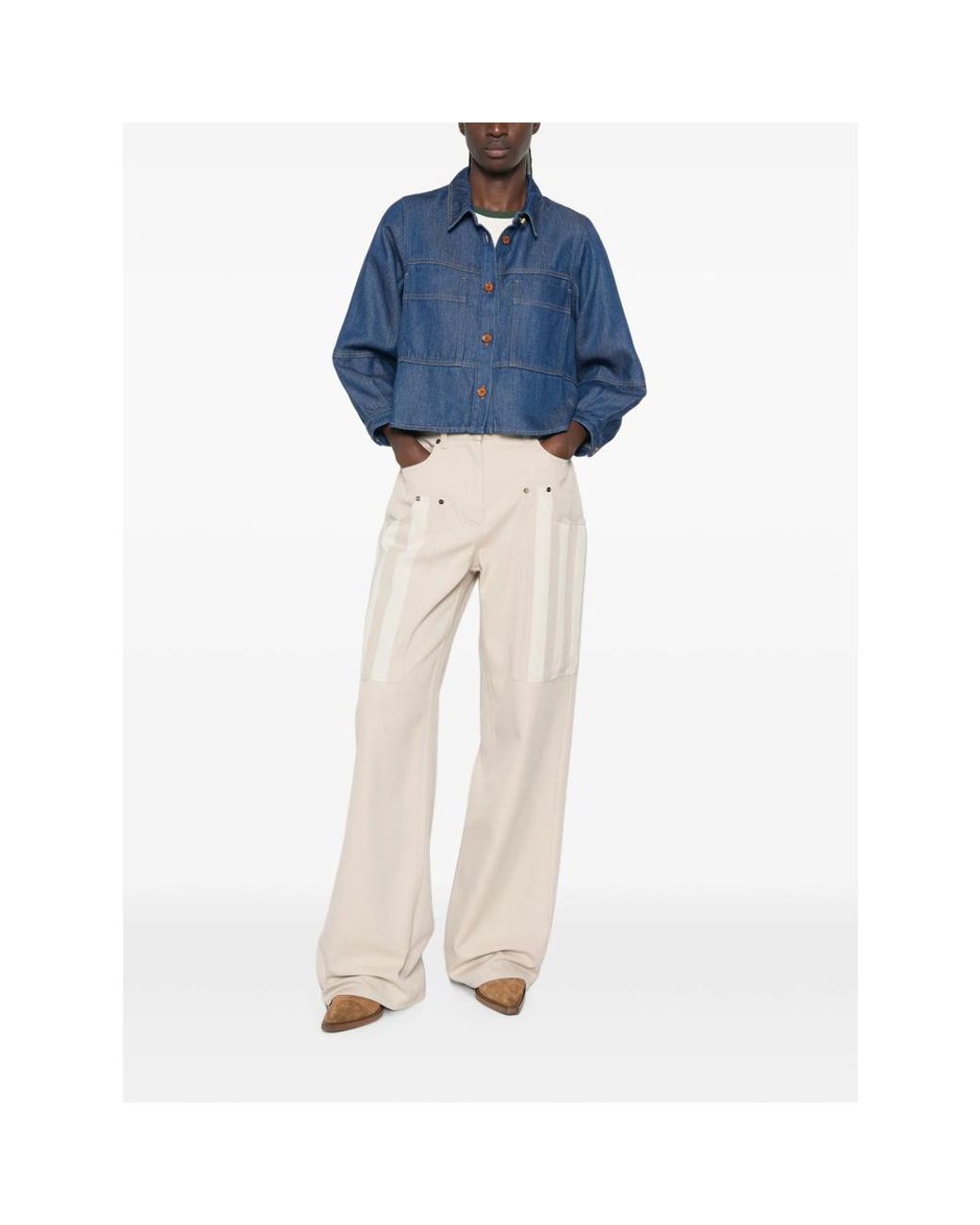 Sessun Blue Contrast-Stitched Jacket