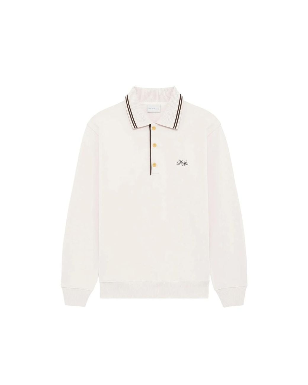 Drole de Monsieur White Drôle Logo-Embroidered Polo Shirt for men