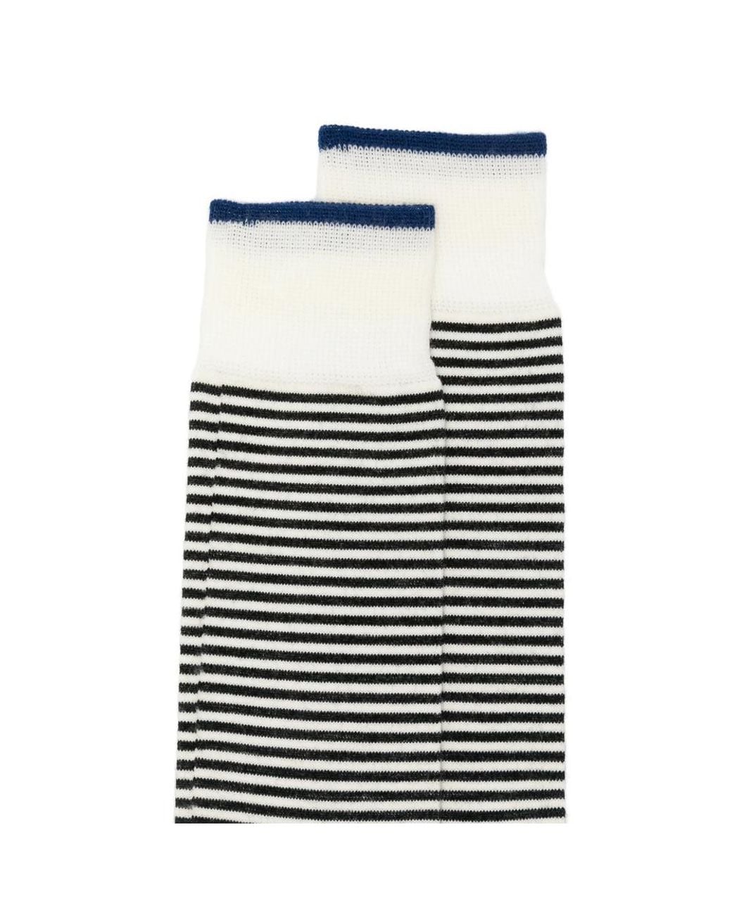 ANT45 Gray Thin Short Striped Ribbed-Trim Socks for men