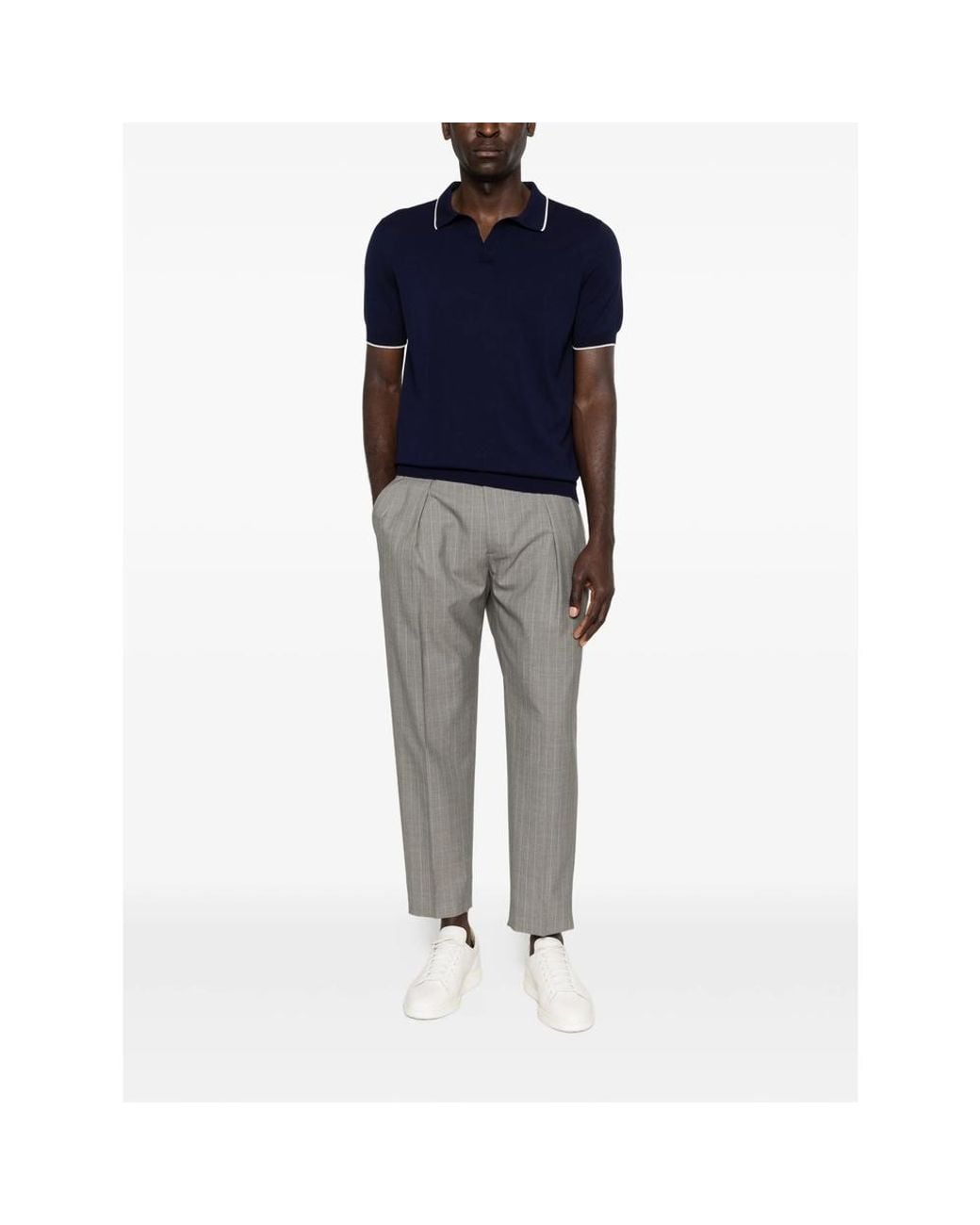 Briglia 1949 Gray Portobellos Pinstripe Pleated Trousers for men