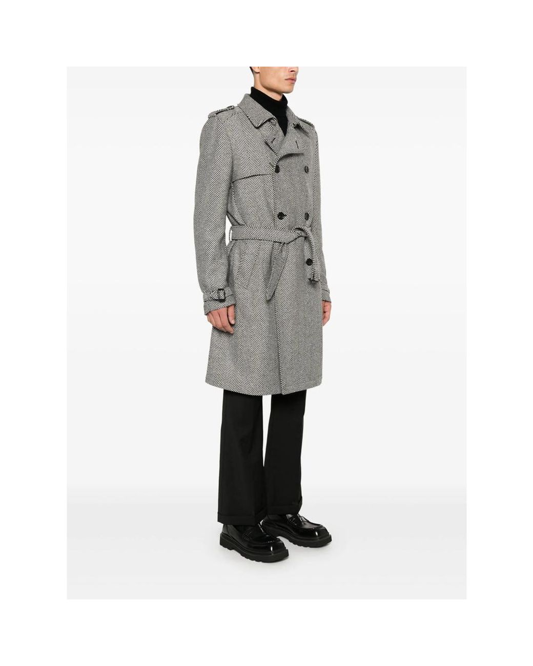 Eraldo Gray Herringbone Coat for men