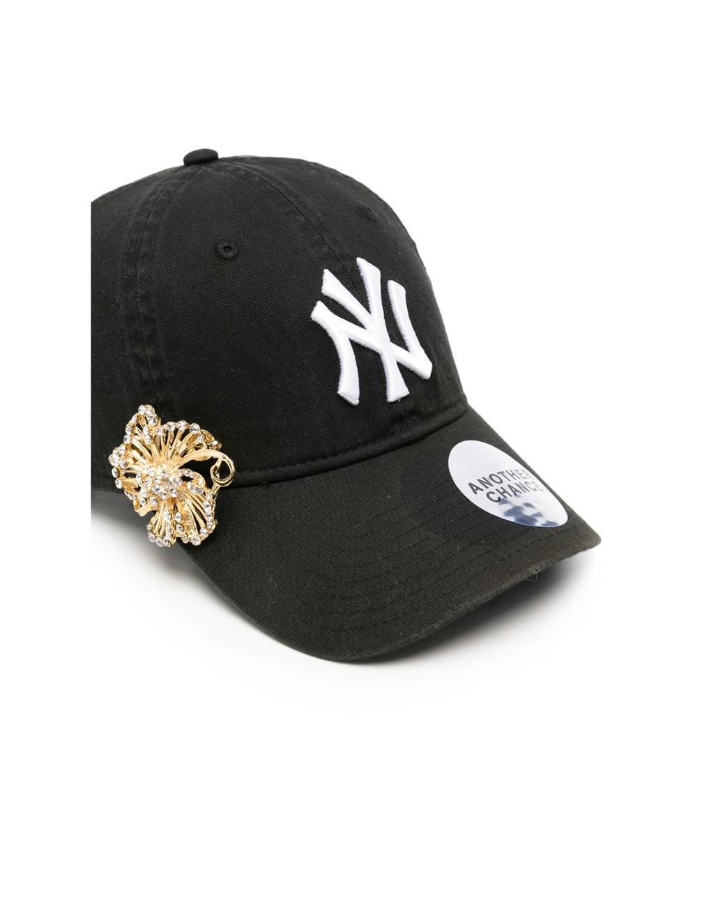 ANOTHER CHANCE Black Embellished Logo-Embroidered Baseball Cap for men