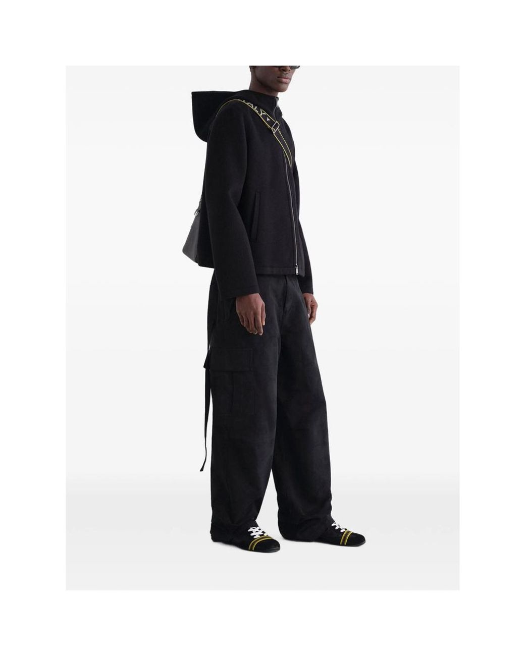 Fendi Black Zip-Up Hooded Hoodie for men