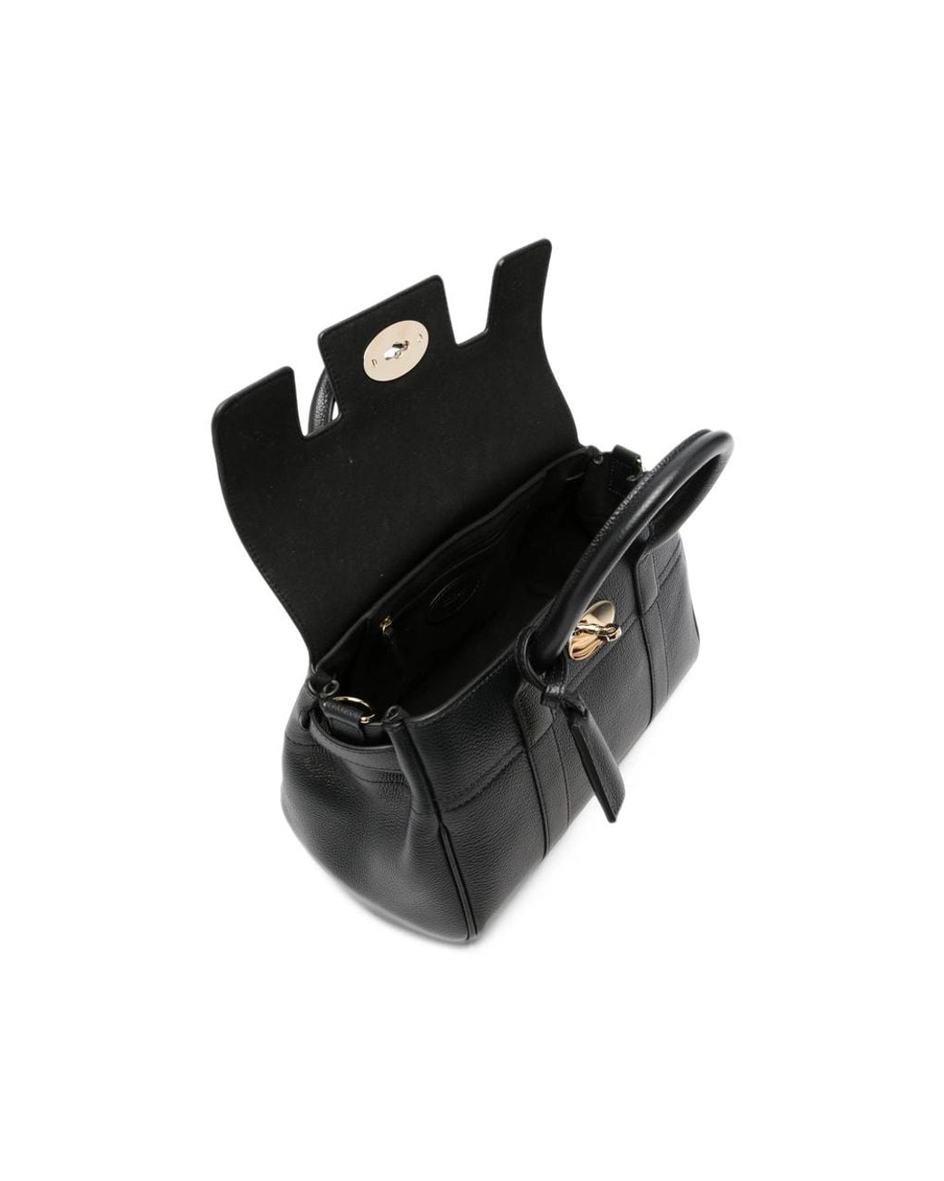 Mulberry Black Small Bayswater Grained-Leather Tote Bag