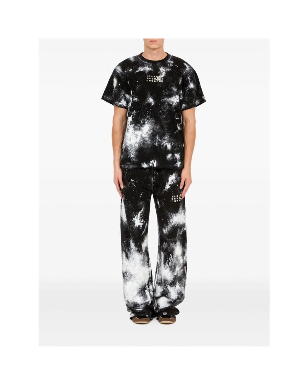 MM6 by Maison Margiela Black Paint Jersey T-Shirt for men