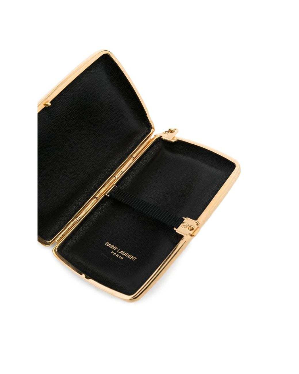 Saint Laurent Metallic Hammered-Logo Cigarette Case