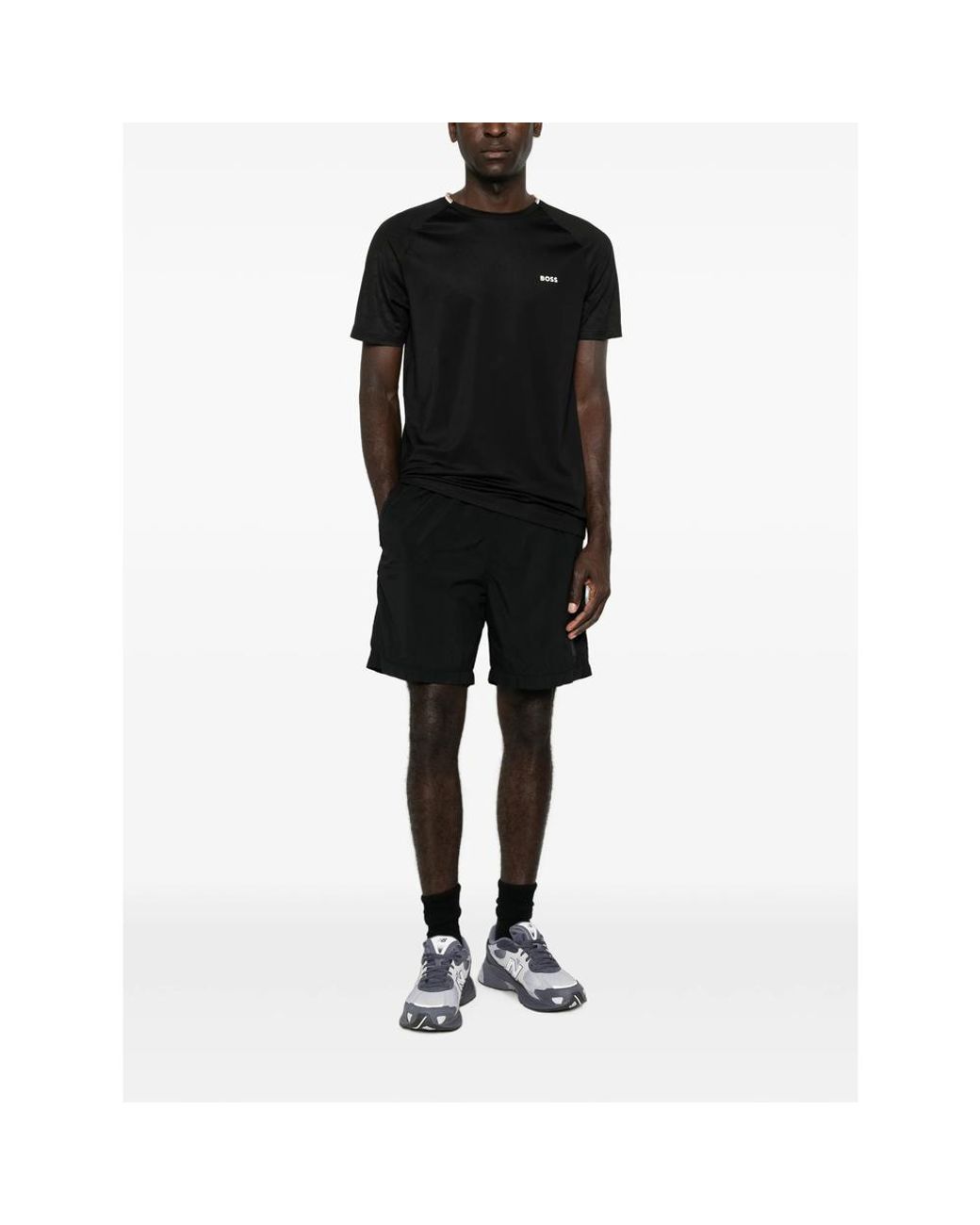 Boss Black Active Moisture-Wicking T-Shirt With Tennis-Ball Eming for men
