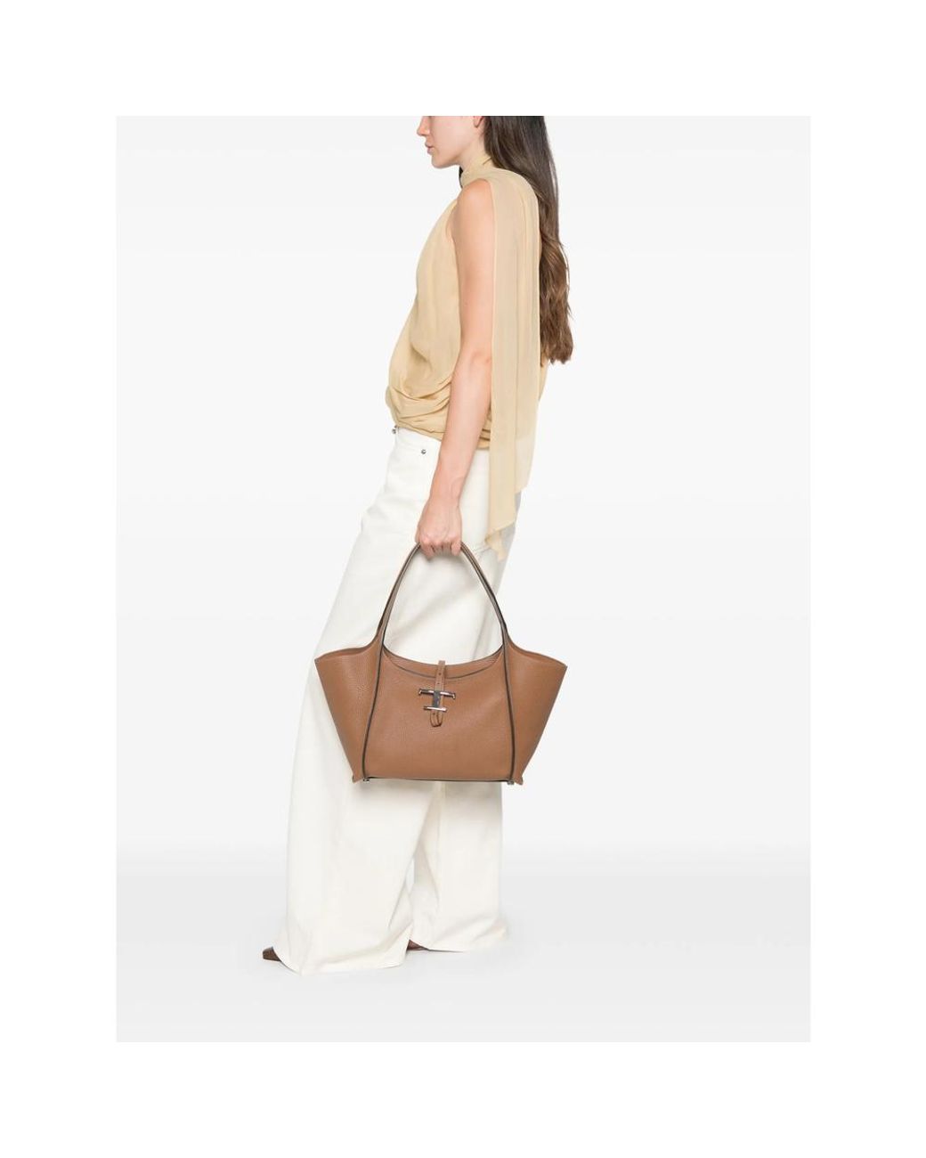 Tod's Brown T Timeless Leather Shoulder Bag