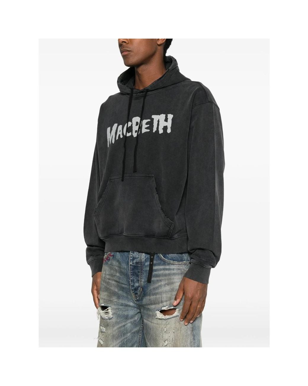 DAGGER Black Macbeth-Print Hoodie for men