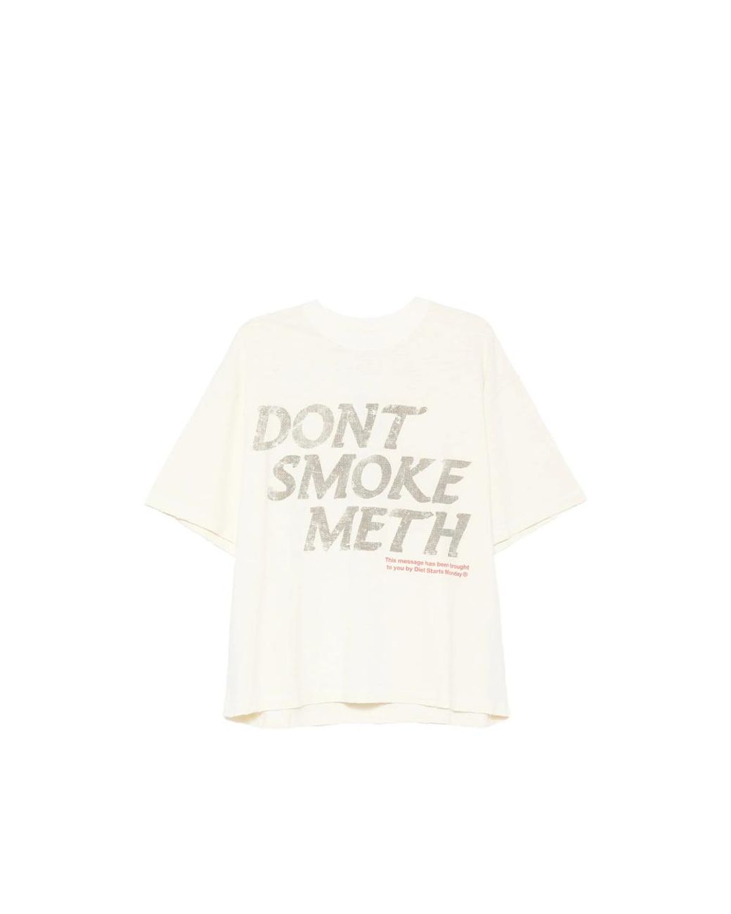DIET STARTS MONDAY White Slogan-Print Cotton T-Shirt for men