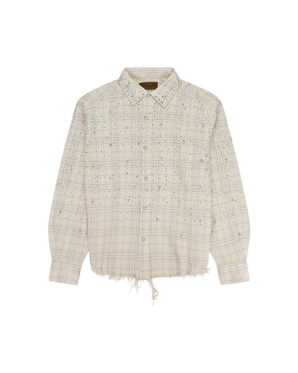 BIRTH OF ROYAL CHILD White Rhinestone-Embellished Shirt for men
