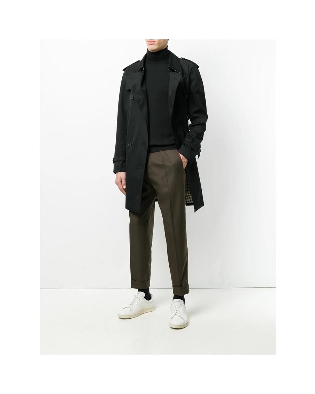 Drumohr Black Fine-Knit Roll Neck Sweater for men