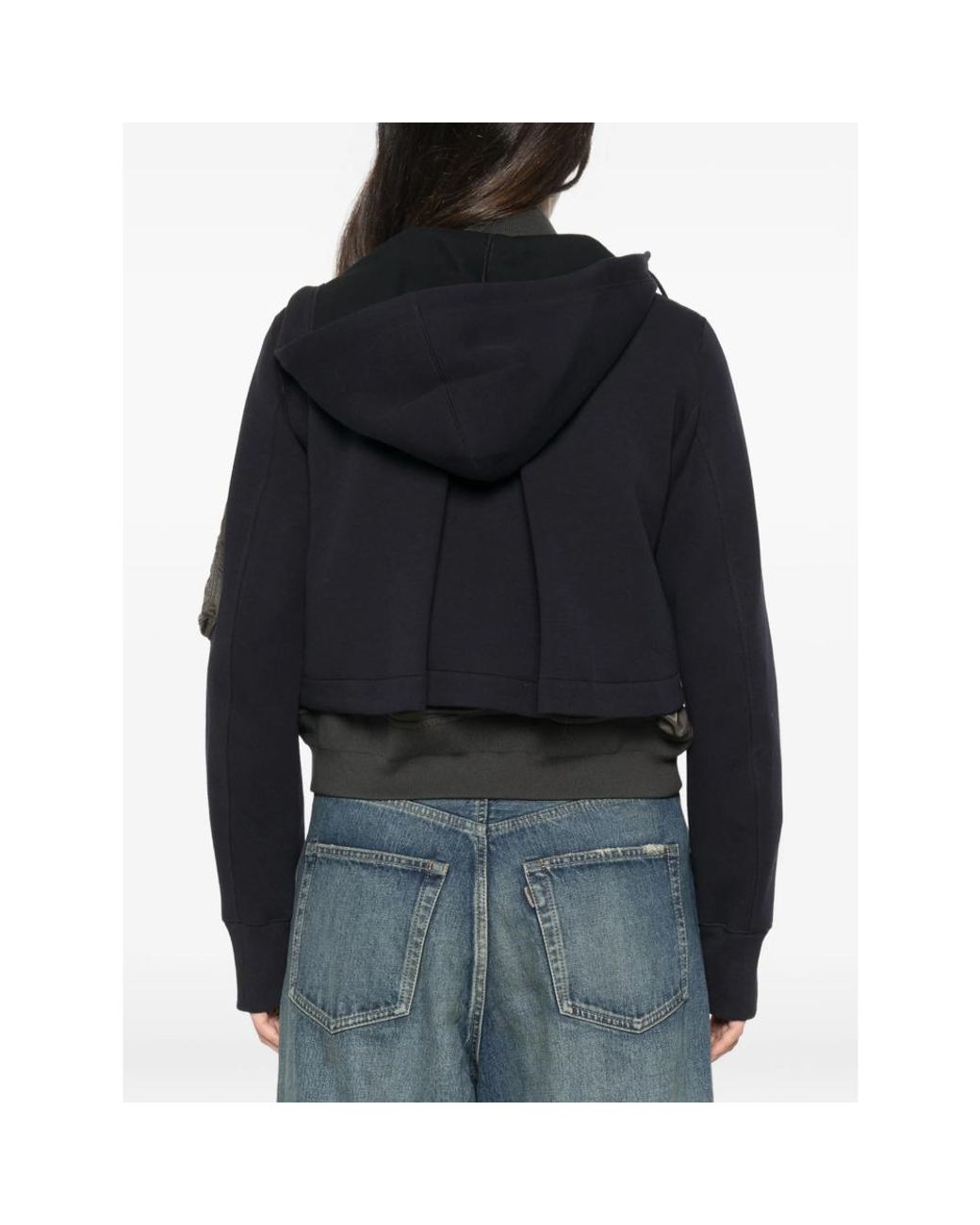 Sacai Black Panelled Layered-Effect Jacket