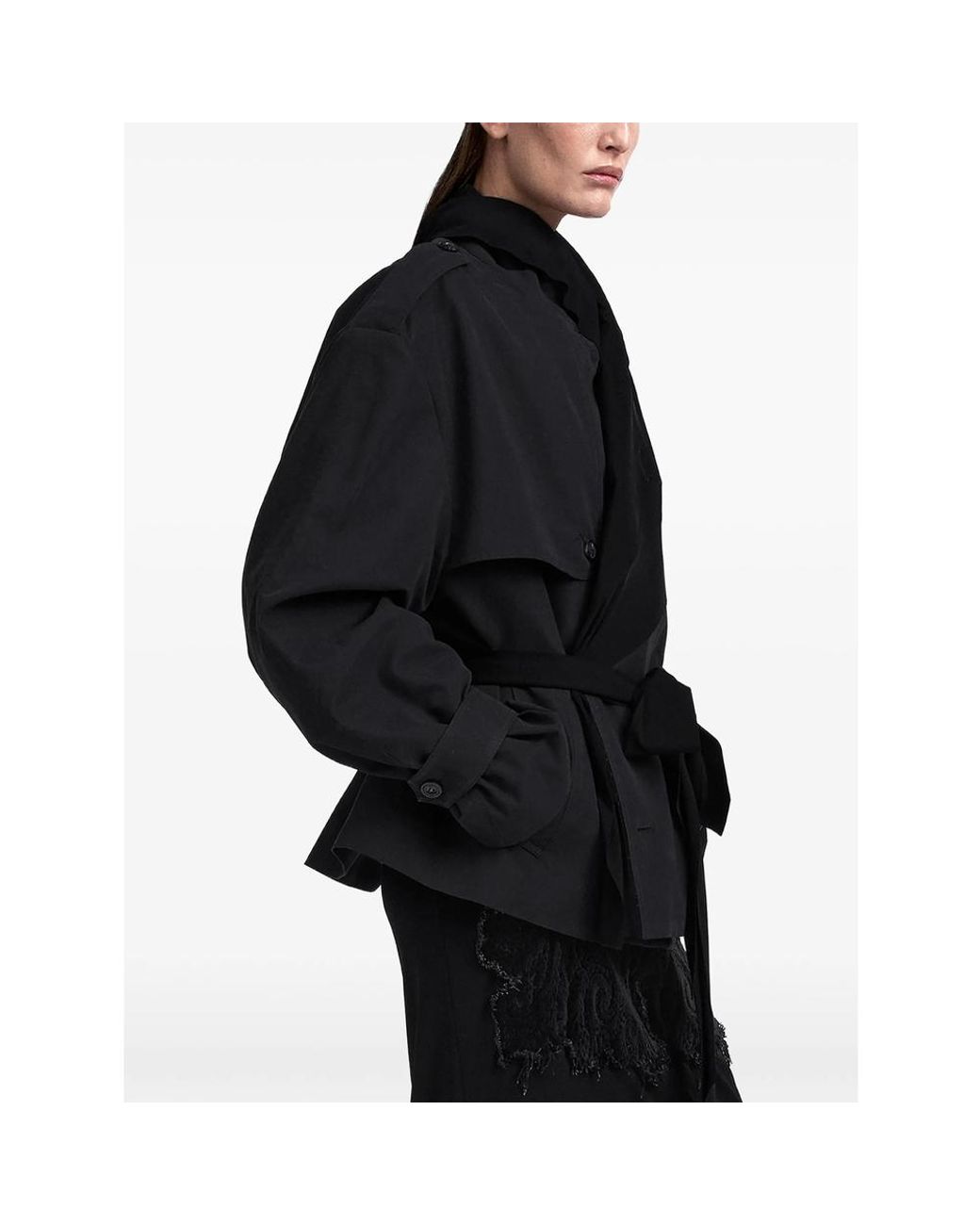 Maison Margiela Black Fusion Jersey Trench Coat