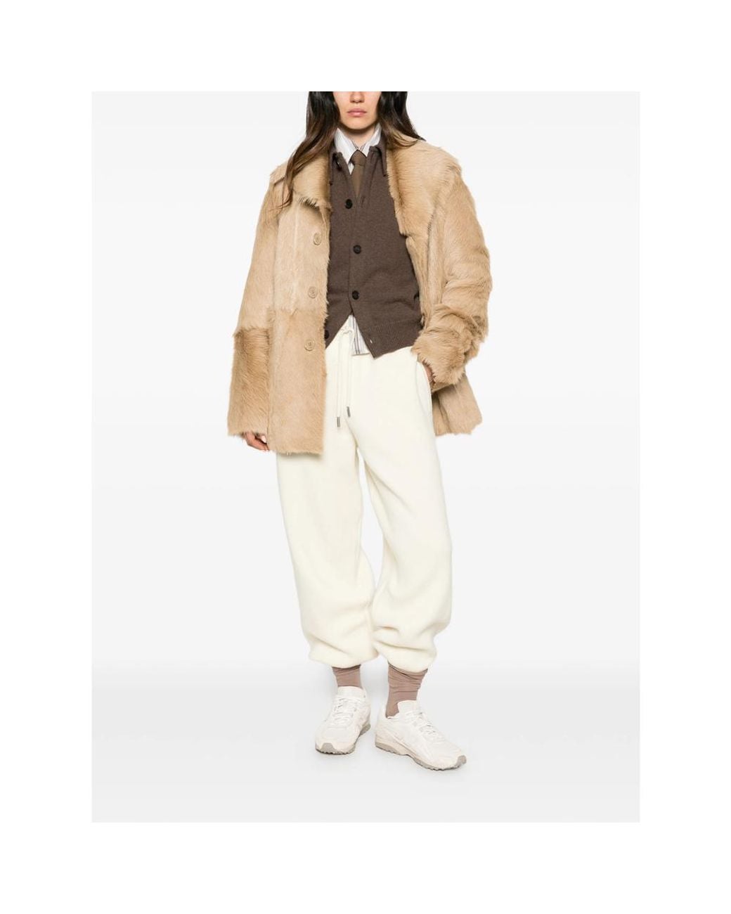 AMI Natural Notch-Lapel Coat