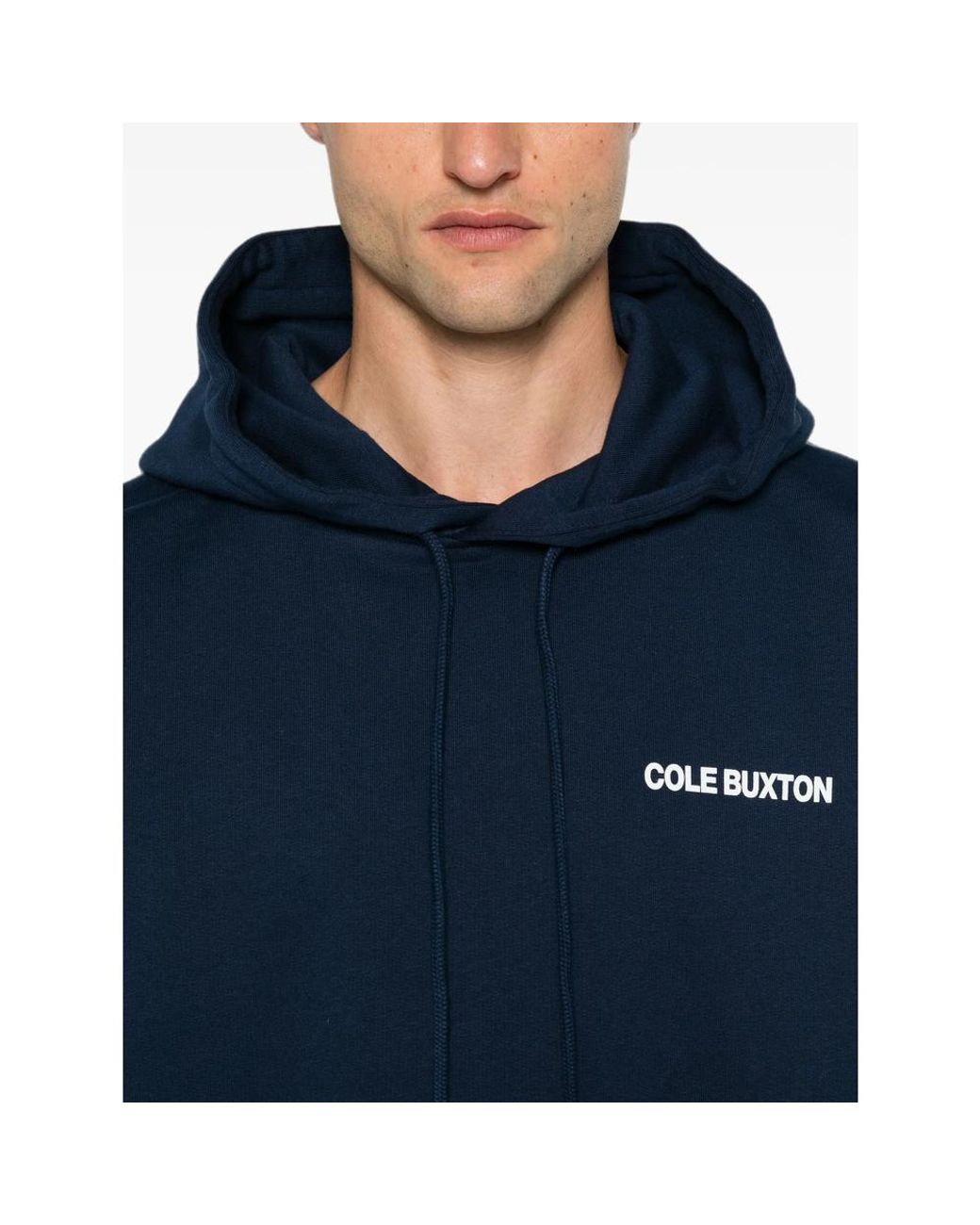 Cole Buxton Blue Cb Logo-Print Drawstring Hoodie for men