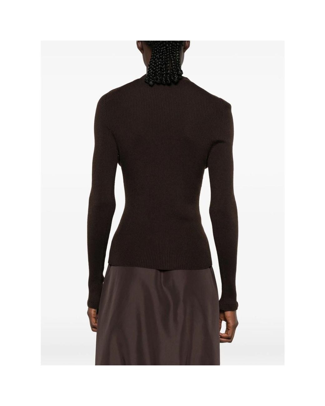 CECILIE BAHNSEN Brown Cbfolke Flower-Button Ribbed Cardigan