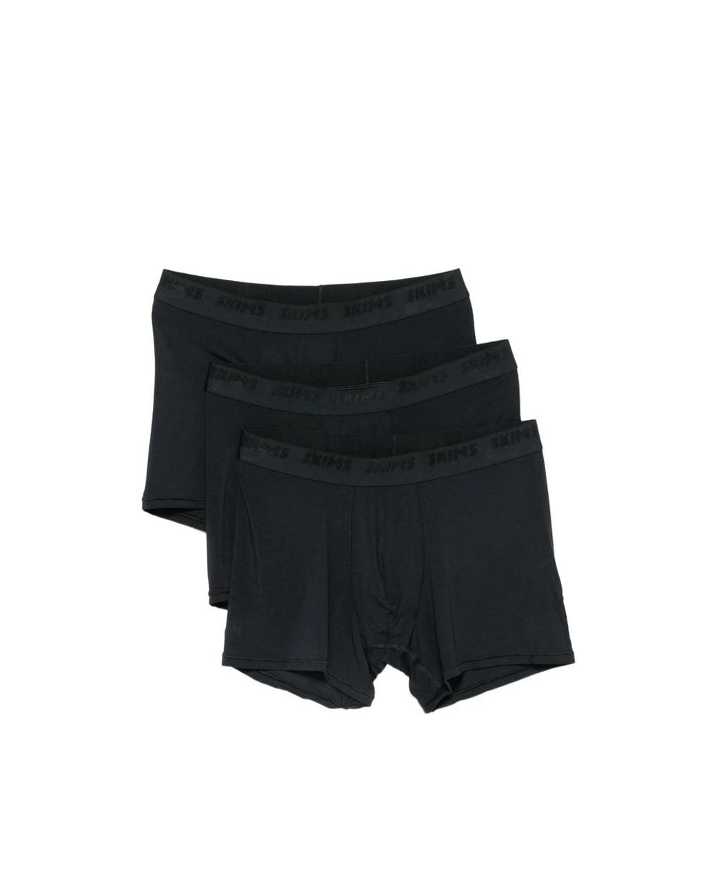 Skims Black Logo-Waistband Boxers (Pack Of Three) for men
