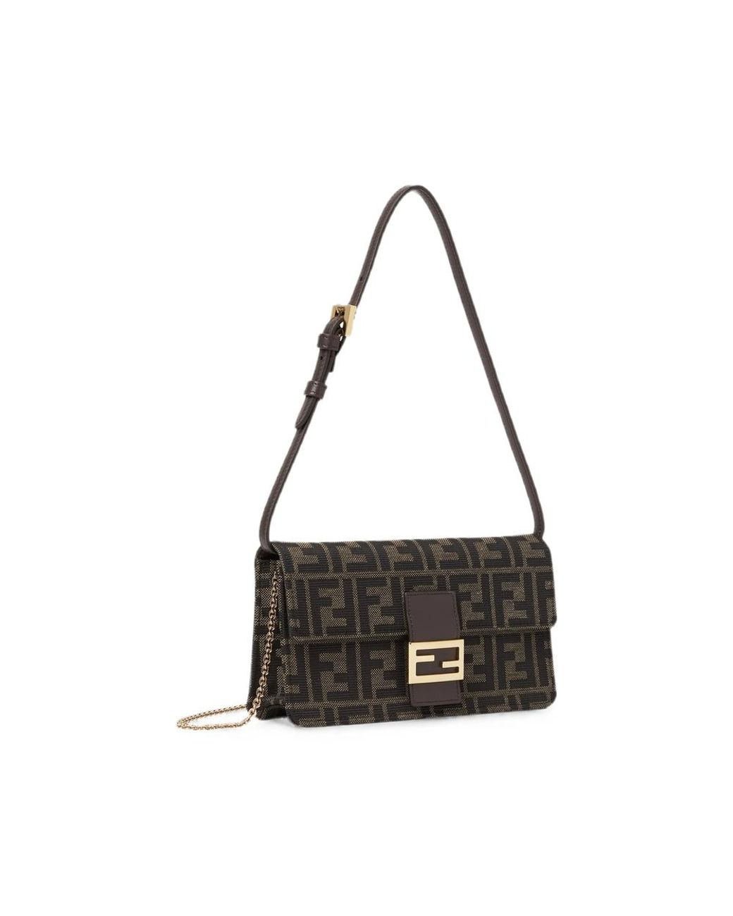Fendi Black Tube Ff-Jacquard Wallet