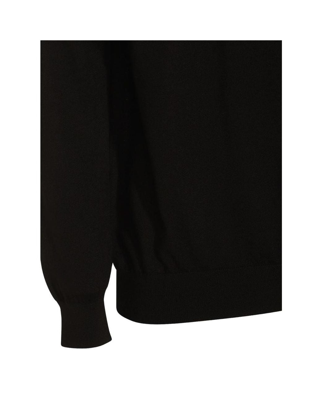 Malo Black Crew-Neck Virgin-Wool Sweater for men