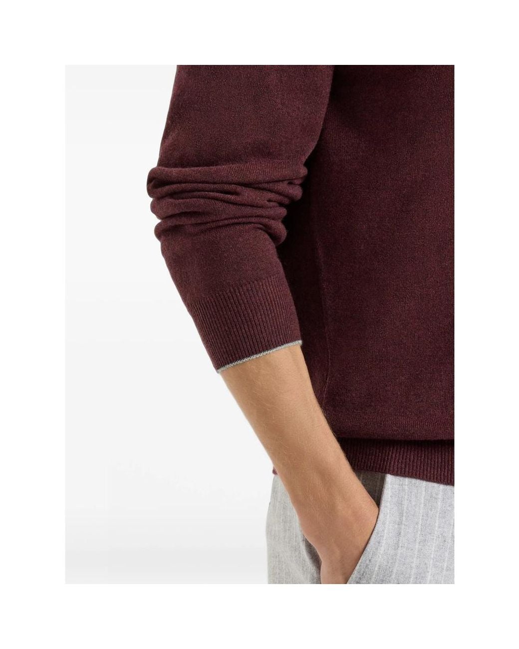 Brunello Cucinelli Purple Cashmere Sweater for men