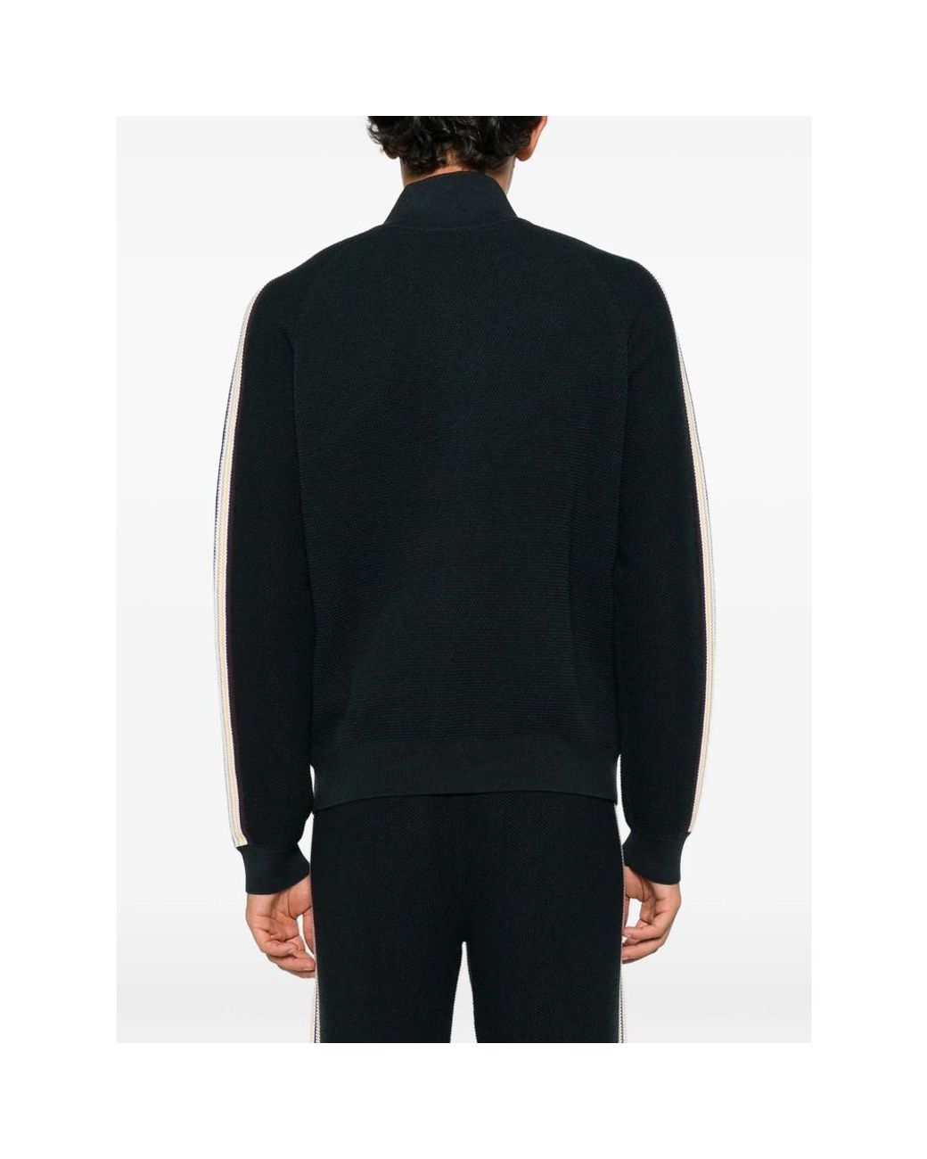 Casablanca Black Logo-Patch Zip-Up Sweater for men